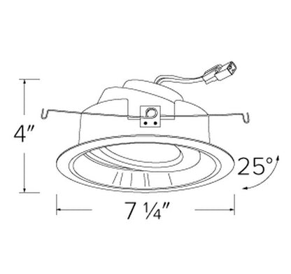 ELCO Lighting EL47727B 18W 6 Inch Round LED Adjustable Phenolic Reflector with PAR38 Gimbal Insert 	Black with White Ring Finish 2700K 1200lm