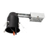Black ELCO Lighting EL490RICA-7 4-inch LED housing with metal frame and electrical components, for recessed lighting installations.