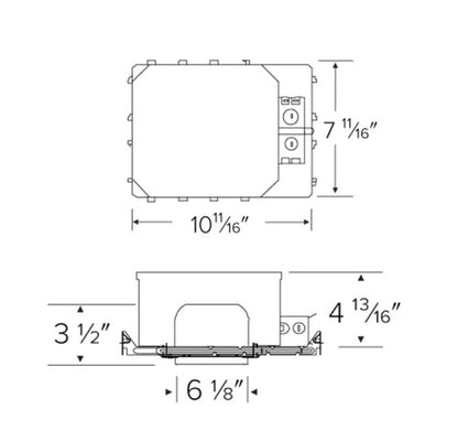 ELCO EL492FICAS 4″ LED Shallow Fire Rated ICA New Construction Housing EL492FICAS