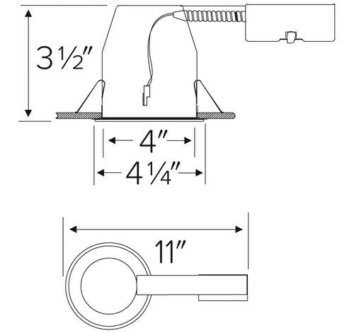 ELCO Lighting EL492RICA 4" Shallow Airtight Remodel Housing For LED Recessed Light