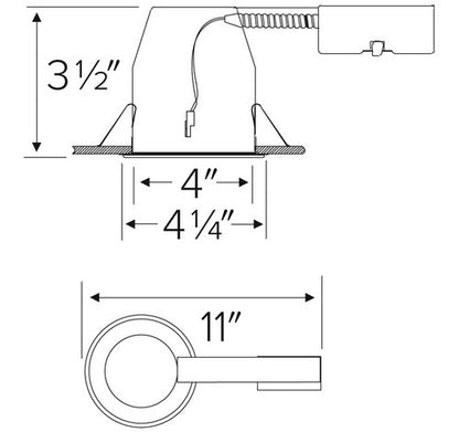 ELCO Lighting EL492RICA 4" Shallow Airtight Remodel Housing For LED Recessed Light