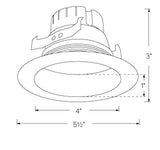 ELCO Lighting EL49530DCW 12W 4 Inch 0-10V LED Inserts Chrome with White Ring Finish 3000K