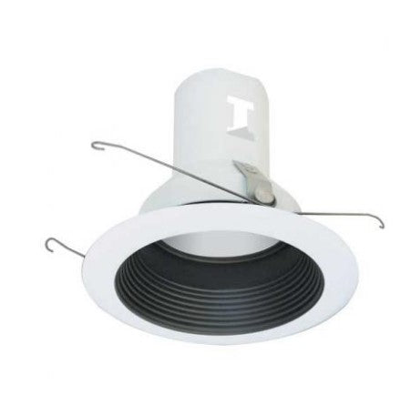 ELCO Lighting EL511B 5 Inches Metal Splay Baffle with White Trim Ring Black with White Ring Finish
