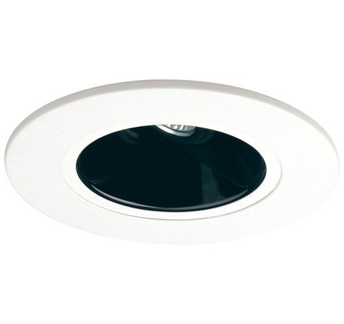 ELCO Lighting EL5411B 5" Shower Trim with Adjustable Reflector and Clear Lens Black with White Ring