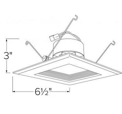 ELCO Lighting EL55130W 15W 5 Inch Square LED Baffle Insert White Finish 3000K 1060 Lumens