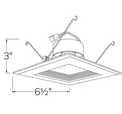 ELCO Lighting EL55230W 15W 5 Inch Square LED Reflector Insert White Finish 3000K, 1100lm