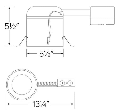 ELCO Lighting EL560RICA 17W Max 5 Inch IC Airtight Shallow Remodel Housing for LED Inserts