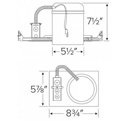 ELCO Lighting EL570ICA-7 17W 5 Inch Dedicated LED IC Airtight New Construction Housing 277V