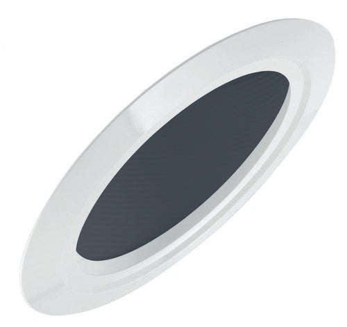 ELCO Lighting EL602B 6" Super Sloped Baffle Trim Black with White Ring