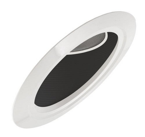 ELCO Lighting EL603B 6" Super Sloped Baffle with PAR30 Gimbal Trim Black with White Ring
