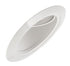 White 6" ELCO Lighting EL607W super sloped baffle with PAR38 gimbal trim, featuring ridged texture and adjustable mount.