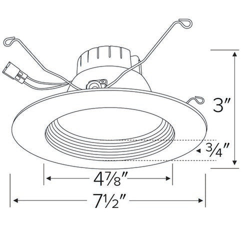 ELCO Lighting EL61040W 10W - 20W 5 Inch or 6 Inch Round LED Baffle Insert White Finish 4000K