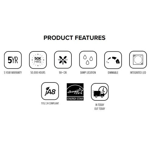ELCO Lighting EL61140W 5 Inch or 6 Inch Round LED Baffle Insert White Finish 4000K 1100 Lumens