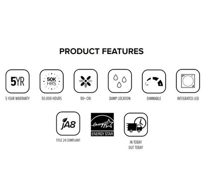 ELCO Lighting EL61140W 5 Inch or 6 Inch Round LED Baffle Insert White Finish 4000K 1100 Lumens