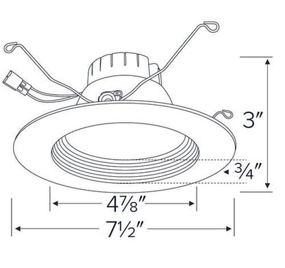 ELCO Lighting EL61140W 5 Inch or 6 Inch Round LED Baffle Insert White Finish 4000K 1100 Lumens