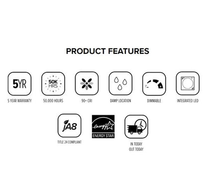 ELCO Lighting EL61535BZ 12W 5 Inch or 6 Inch Round LED Insert Reflector Recessed Lighting Trim Bronze Finish 3500K