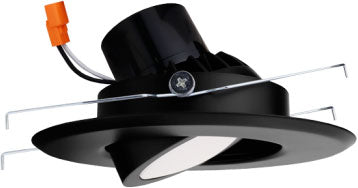 ELCO Lighting EL616CT5B 13W 5 Inch or 6 Inch Round LED Adjustable Gimbal Insert Black Finish 2700K, 3000K, 3500K, 4000k, 5000k  1000 lm