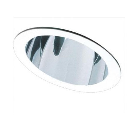 ELCO Lighting EL616KC 6 Inches Sloped Reflector Trim - EL616 with Adjustable Socket Bracket Clear with White Ring Finish