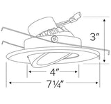 ELCO Lighting EL616CT3W 13W 5 Inch or 6 Inch Round LED Adjustable Gimbal Insert White Finish 2700K, 3000K, 3500K	 1000 lm