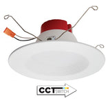 ELCO Lighting EL610CT5W 5 Inch or 6 Inch Five-Color Temperature Switch LED Baffle Inserts White Finish 850 Lumens