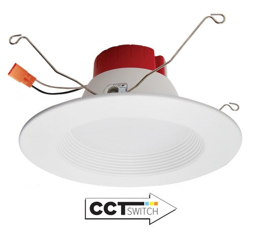 ELCO Lighting EL612CT5W 5 Inch or 6 Inch Five-Color Temperature Switch LED Baffle Inserts White Finish 1400 Lumens