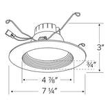 ELCO Lighting EL611CT5W 5 Inch or 6 Inch Five-Color Temperature Switch LED Baffle Inserts White Finish 1000 Lumens