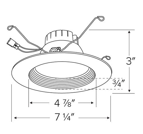ELCO Lighting EL610CT5BB 5 Inch or 6 Inch Five-Color Temperature Switch LED Baffle Inserts Black Finish 850 Lumens