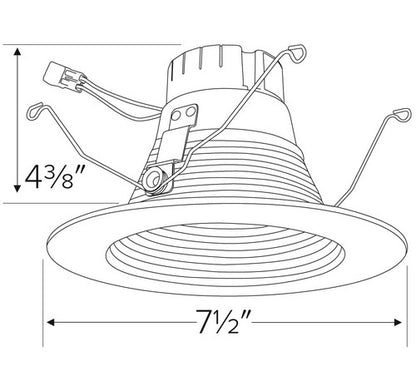 ELCO Lighting EL62127W 14W 5 Inch or 6 Inch Round LED Deep Baffle Insert White Finish 2700K 1000 Lumens
