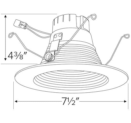 ELCO Lighting EL62130W 14W 5 Inch or 6 Inch Round LED Deep Baffle Insert White Finish 3000K 1000 Lumens