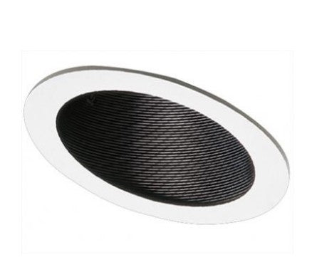 ELCO Lighting EL622KB 6 Inches Adjustable Sloped Baffle with Socket Bracket Trim Black with White Ring Finish