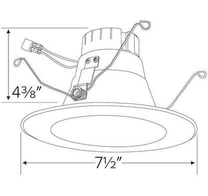 ELCO Lighting EL62527W 14W 5 Inch or 6 Inch Round LED Deep Reflector Insert White Finish 2700K 1000 lm