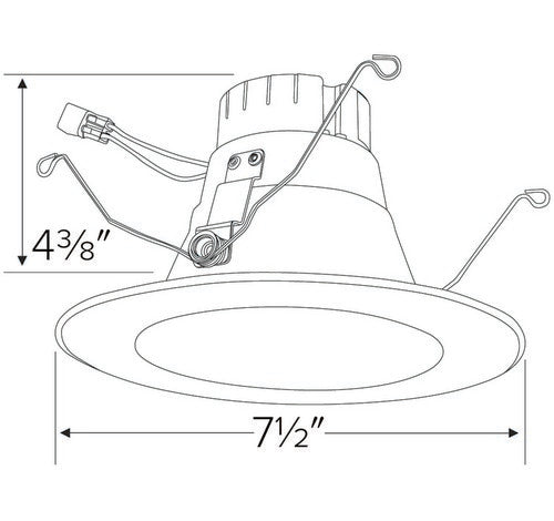 ELCO Lighting EL62535H 14W 5 Inch or 6 Inch Round LED Deep Reflector Insert Haze with White Ring Finish 3500K 1000 Lumens