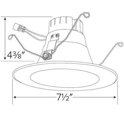 ELCO Lighting EL62540H 14W 5 Inch or 6 Inch Round LED Deep Reflector Insert Haze with White Ring Finish 4000K 1000 Lumens