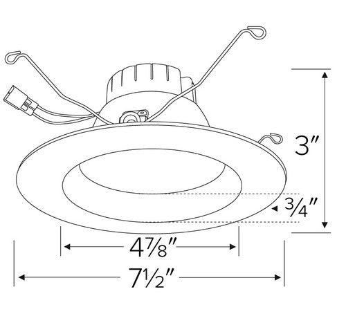 ELCO Lighting EL62735W 20W 5 Inch or 6 Inch Round LED Reflector Insert 1400 Lumens White Finish 3500K