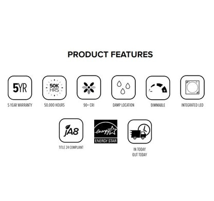 ELCO Lighting EL65530W 10W 5 Inch or 6 Inch Builder Round LED Reflector Insert White Finish 3000K 850 Lumens