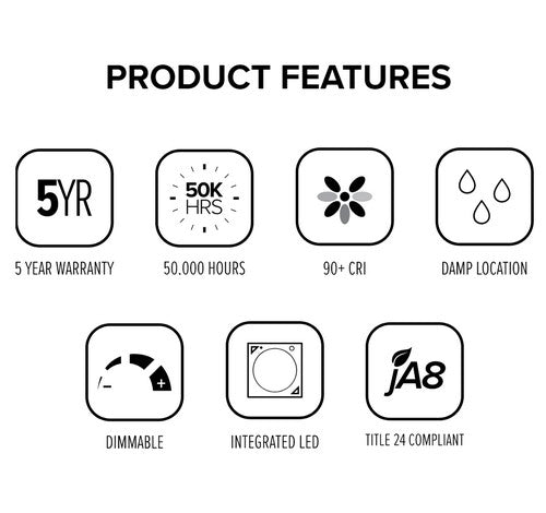 ELCO Lighting EL69727B 12.6W 6 Inch LED Adjustable Pull-Down Insert Black Finish 2700K