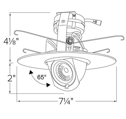 ELCO Lighting EL69727B 12.6W 6 Inch LED Adjustable Pull-Down Insert Black Finish 2700K
