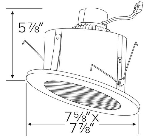 ELCO Lighting EL71427B 18W 6" Sloped Ceiling LED Baffle Insert Black with White Ring 2700K, 1200lm