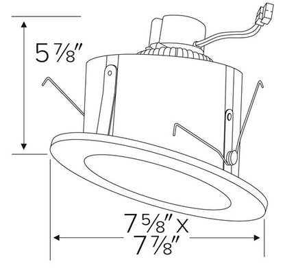 ELCO Lighting EL71530C 15W 6" Sloped Ceiling LED Reflector Inserts Clear with White Ring 3000K, 1050lm