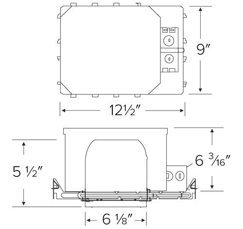 ELCO 6″ EL75FICAS LED Shallow Fire Rated ICA New Construction Housing