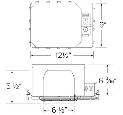 ELCO 6″ EL75FICAS LED Shallow Fire Rated ICA New Construction Housing