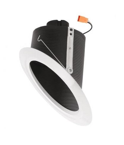 ELCO Lighting EL763CT5B 6 Inches Super Sloped Ceiling LED Baffle Inserts Watt 15W, Color Temperature 2700K, 3000K, 3500K, 4000K, 5000K, Lumens 1050lm Black with White Ring Finish