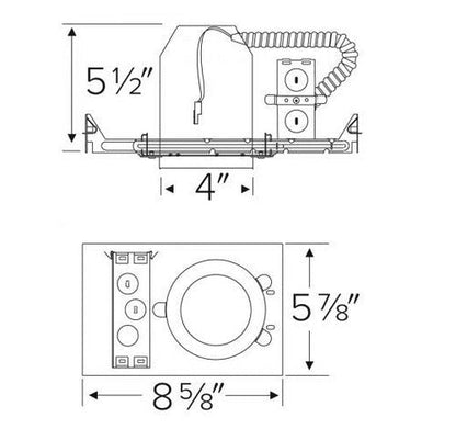 Elco Lighting EL390ICA-EM5 3 Inches New Construction Dedicated LED IC Airtight Housing Step Down Transformer Emergency Battery Backup, 8W, Voltage 120/277V