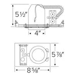 Elco Lighting EL390ICA-EM5 3 Inches New Construction Dedicated LED IC Airtight Housing Step Down Transformer Emergency Battery Backup, 8W, Voltage 120/277V