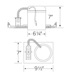 Elco Lighting EL770ICA-EM5 6 Inches New Construction Dedicated IC Airtight Housing Emergency Battery Backup, 8W, Voltage 120/277V