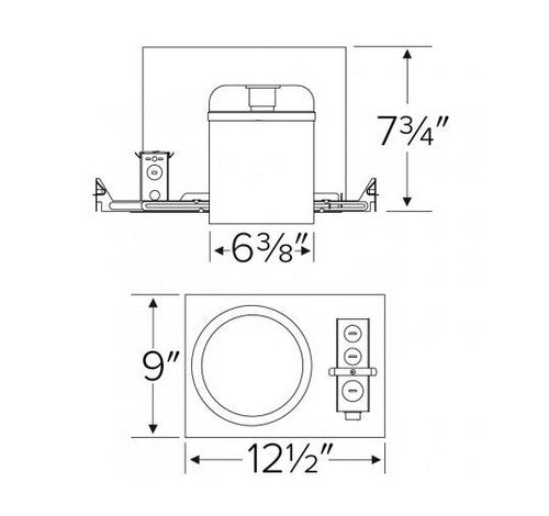 ELCO Lighting EL7FICA 90W 6" IC Airtight New Construction 2-Hour Fire Rated Housing