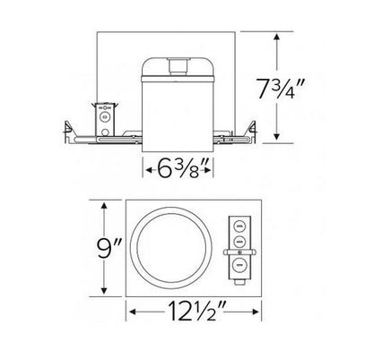 ELCO Lighting EL7FICA 90W 6" IC Airtight New Construction 2-Hour Fire Rated Housing