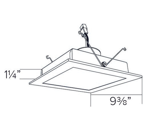 ELCO Lighting EL88130W 19W 8 Inch Square LED Retrofit Insert White Finish 3000K 1460 Lumens