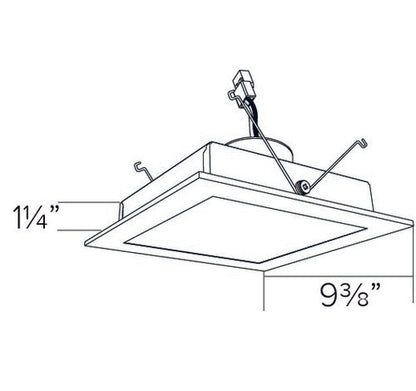 ELCO LIGHTING EL881CT3W 19W 8 Inch Square LED Retrofit Insert White Finish 3 CCT