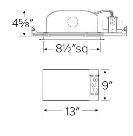 ELCO Lighting EL8SQ 8 Inches Incandescent Square Housing Watt 75W, Voltage 120V